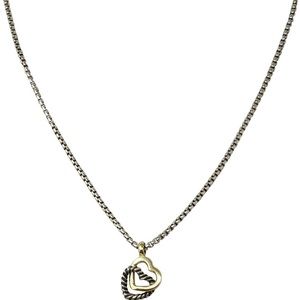 David Yurman Silver/18k Gold Double Heart …